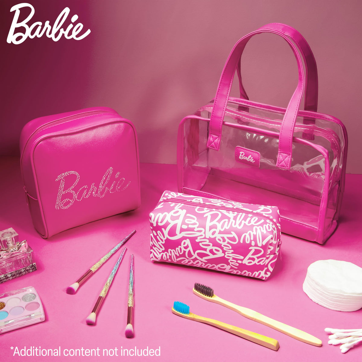 Get Trend Barbie medium makeup bag compact storage for cosmetics on the go