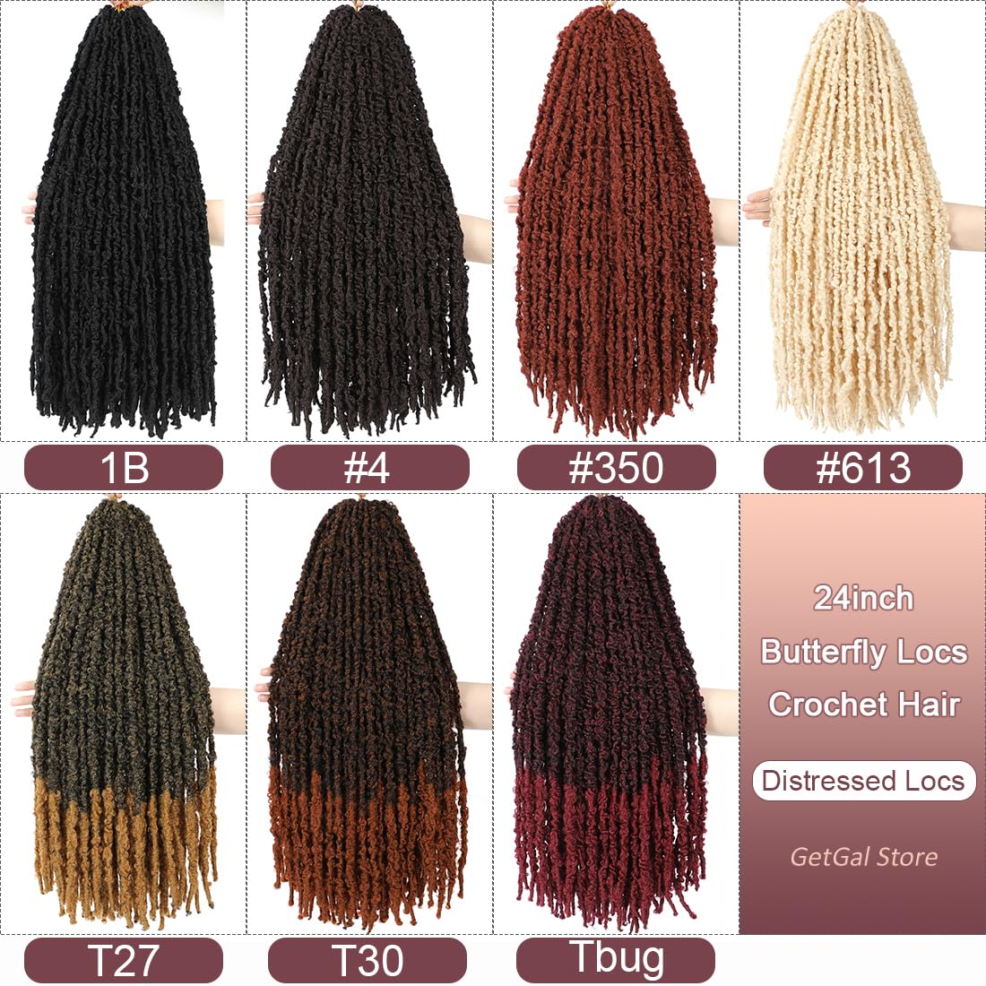 GetGal butterfly locs 24inch 12 strands per pack: lightweight and full look