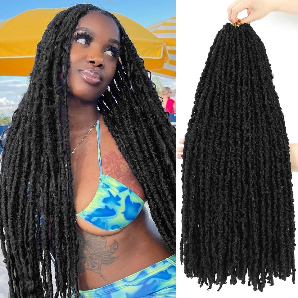 GetGal butterfly locs 24inch closeup: realistic distressed texture for natural-looking faux locs