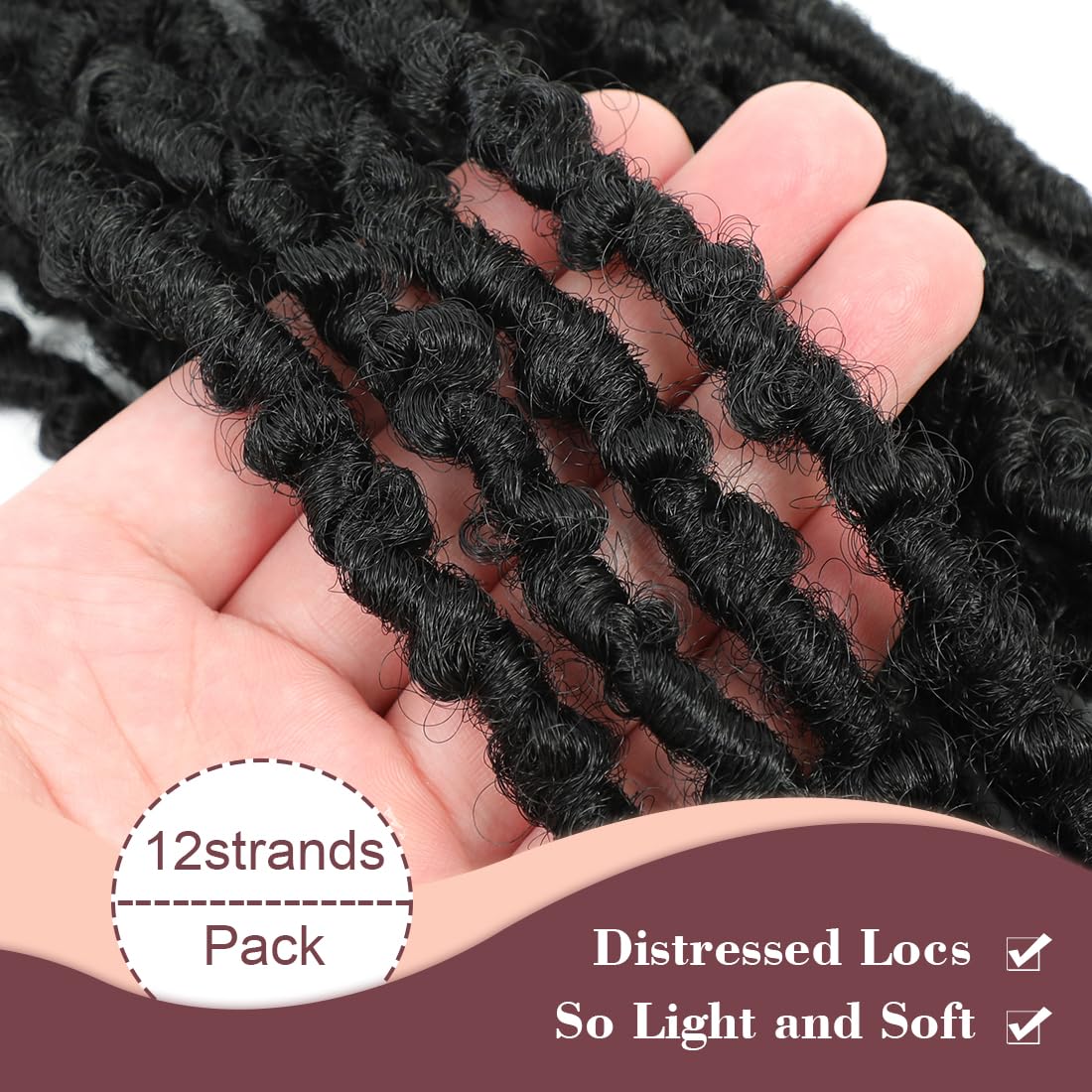 GetGal butterfly locs 24inch distressed texture closeup: authentic faux loc appearance
