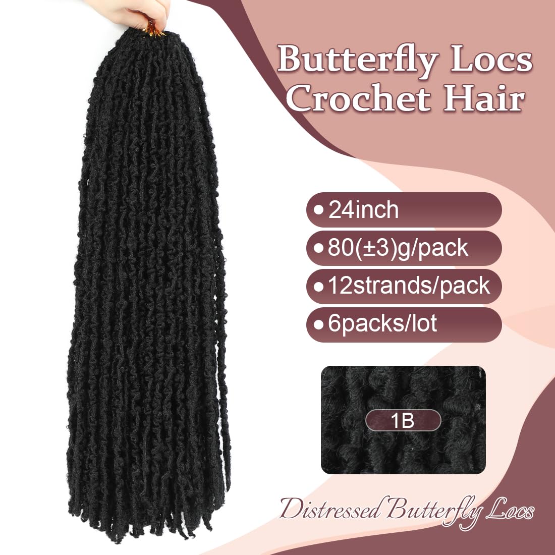 GetGal butterfly locs 24inch full-look: versatile styling for different occasions