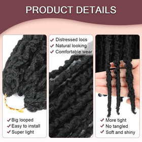 GetGal butterfly locs 24inch lightweight fibers: comfortable all-day wear