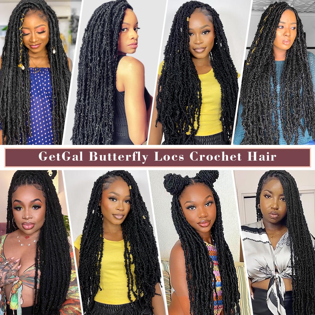GetGal butterfly locs 24inch package six packs: complete head of faux locs