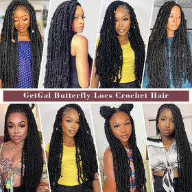 GetGal butterfly locs 24inch package six packs: complete head of faux locs