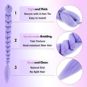 GetGal synthetic braid extension made from low-temperature fiber for natural blending.