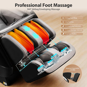 Gethope extendable leg rest with calf therapy for a better fit.