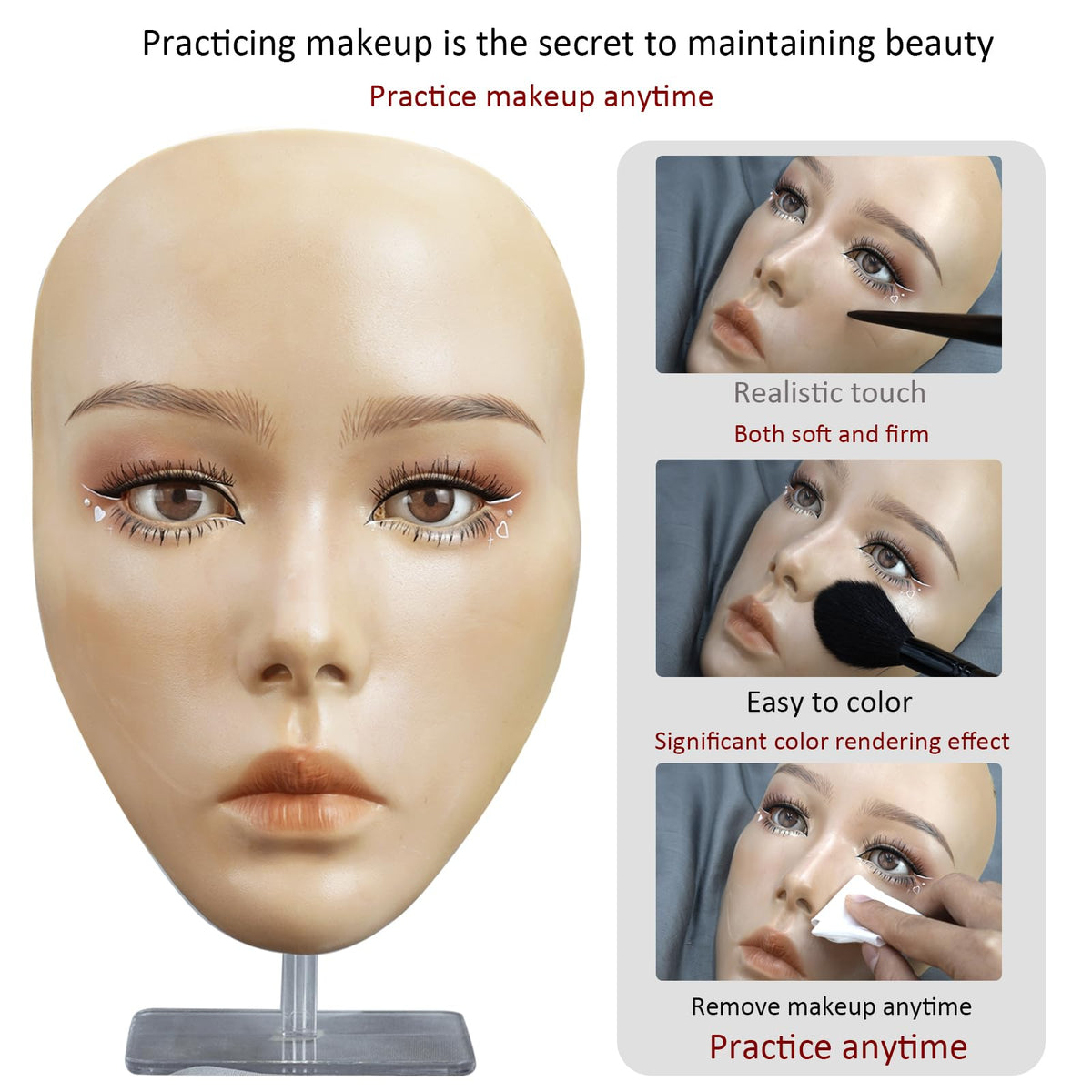 getpuchra silicone mannequin eye area for mastering eye makeup techniques