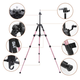 GEXWORLDWIDE GEX 55-inch tripod top rotates 360° for flexible wig styling angles.