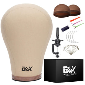 GEXWORLDWIDE GEX cork canvas head front view for wig fitting and grip
