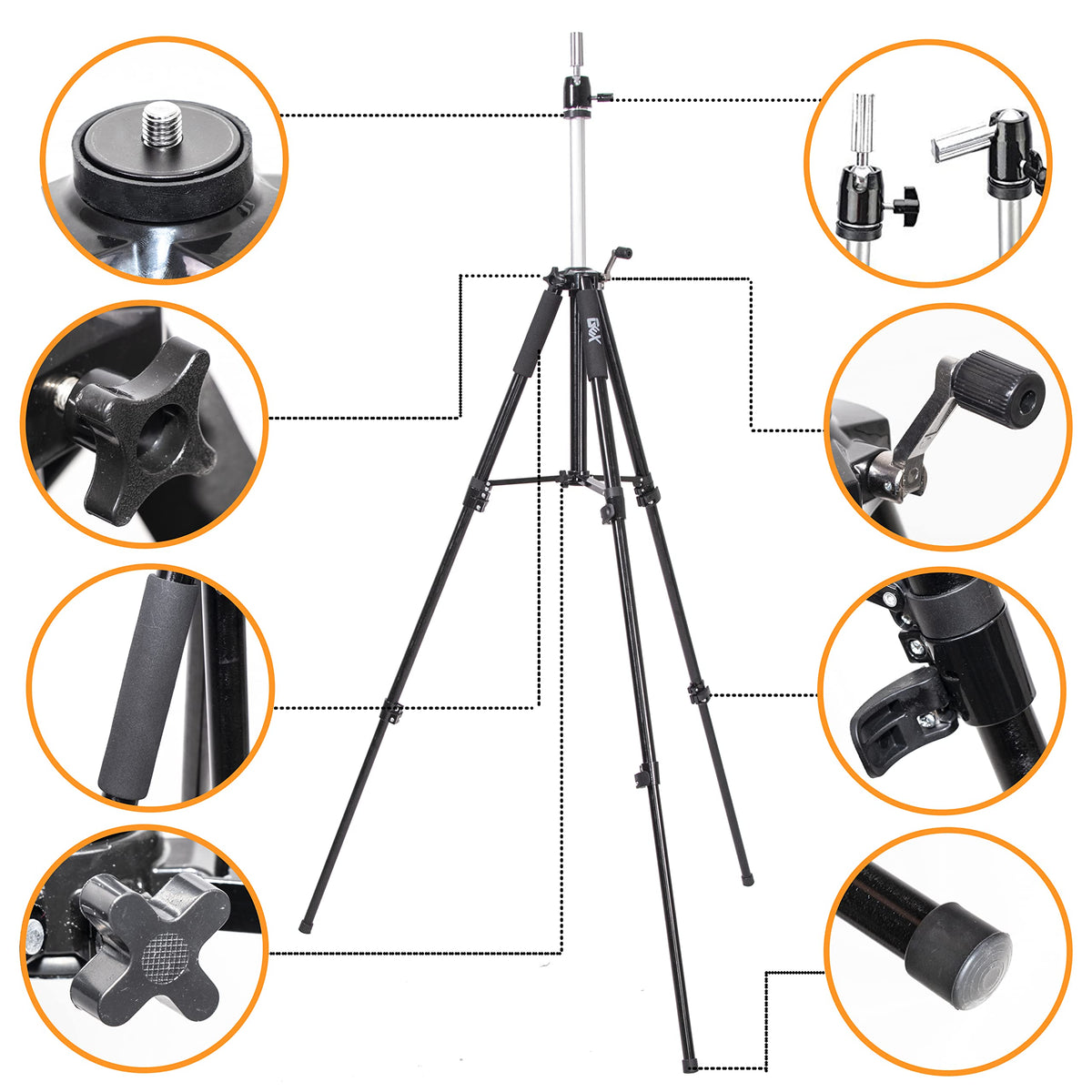 GEXWORLDWIDE GEX63inch stand with collapsible legs enables easy transport.