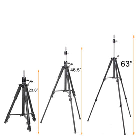 GEXWORLDWIDE GEX63inch tripod head holder adjusts height for precise wig placement.