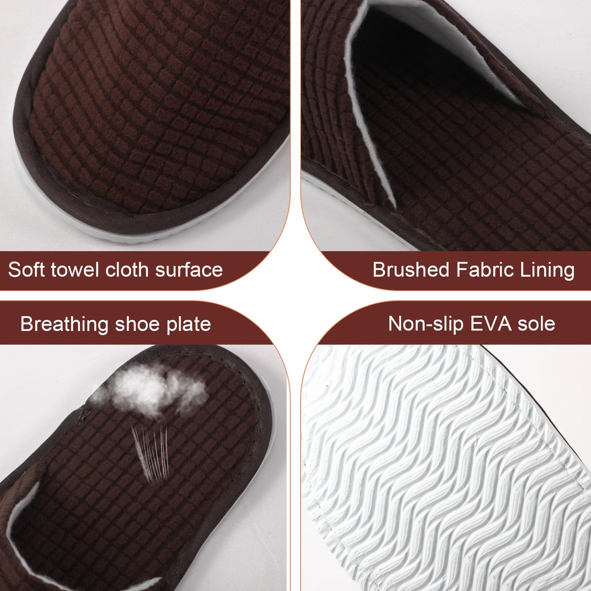 Geyoga closed-toe indoor slippers with soft toweling comfort
