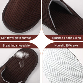 Geyoga closed-toe indoor slippers with soft toweling comfort