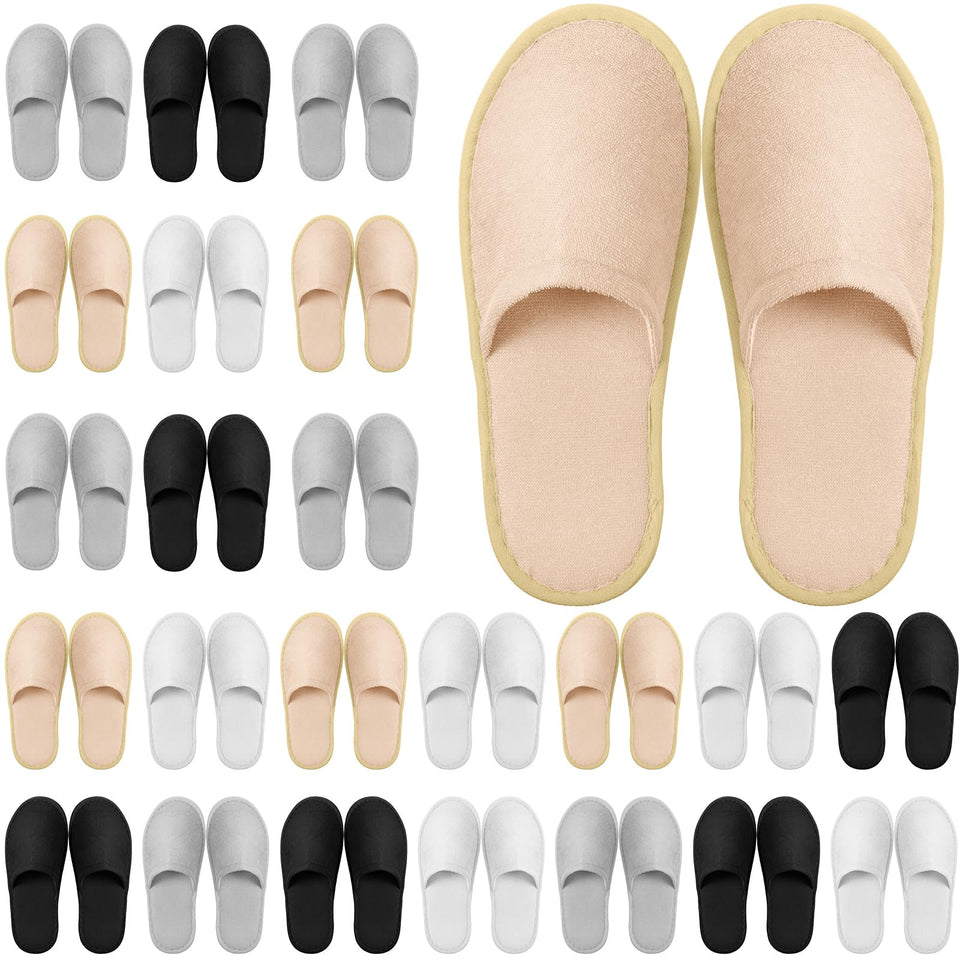 Geyoga 24-pairs disposable slippers kit for hotels and events.
