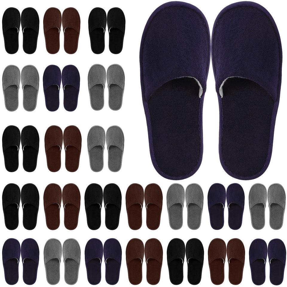 Geyoga disposable slippers front view in dark colors offering guest comfort