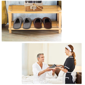 Geyoga disposable slippers side view emphasizing soft fleece for versatile wear