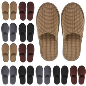 Geyoga 12-pair guest slippers front view for easy guest selection