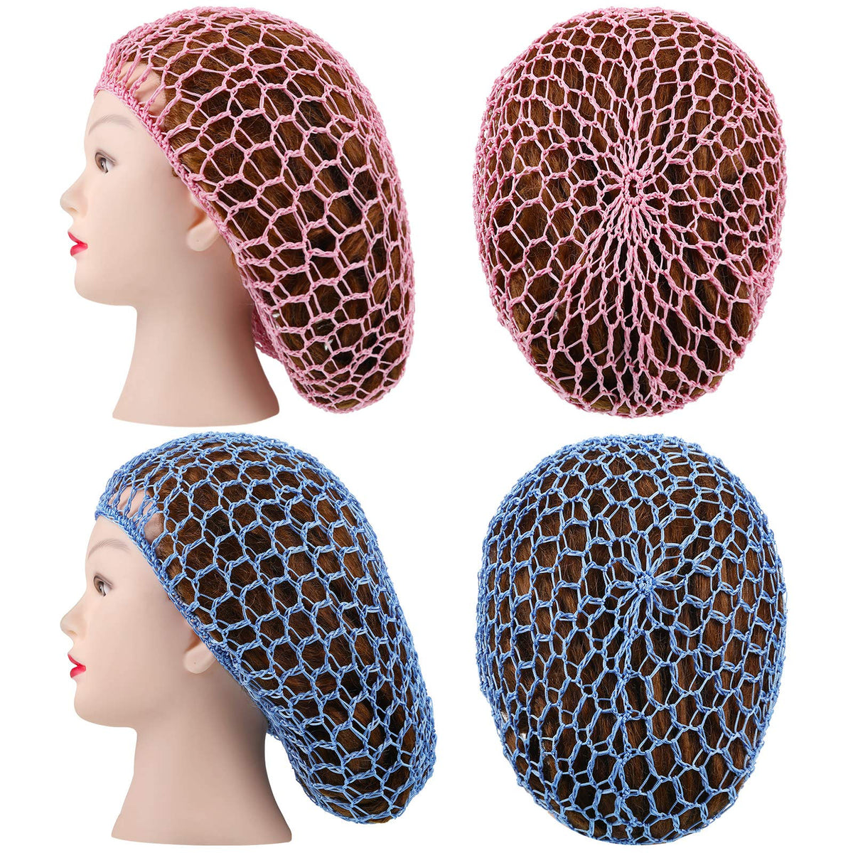 Geyoga khaki snood worn during activity to hold hair neatly in place.