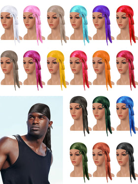 Geyoga long-tail satin durag close-up highlighting smooth, breathable fabric.