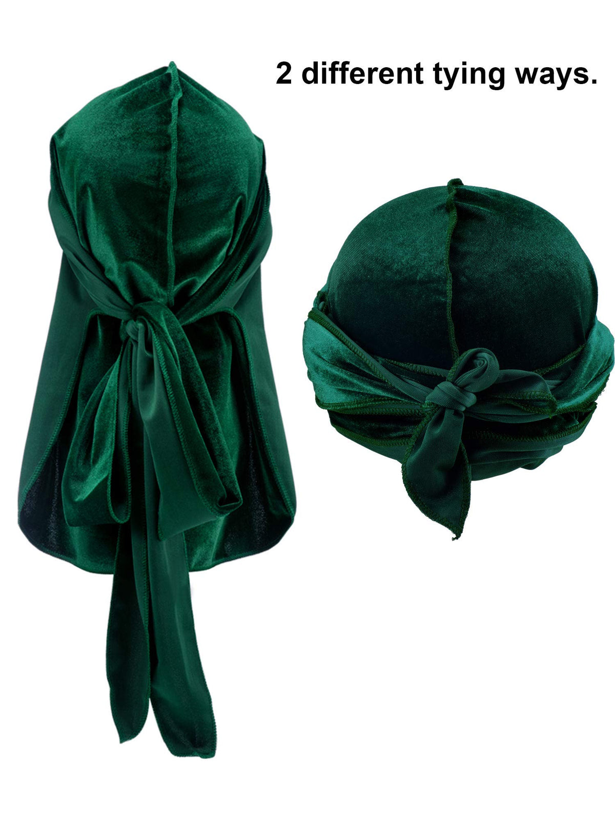 Geyoga long-tail durag with wide strap provides secure head coverage.