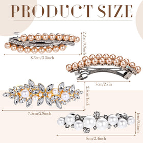 Geyoga pearl-crystal hair clip showcasing retro style for secure half-up looks.