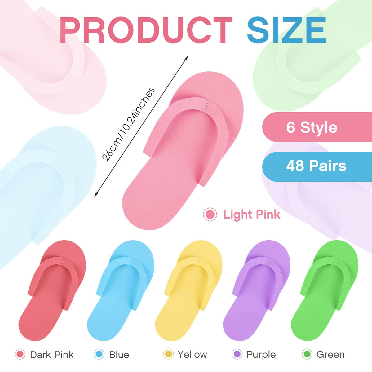 Geyoga lightweight foam slippers in bright colors for travel and beach