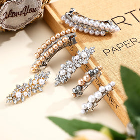 Geyoga retro metal barrette rhinestones adds sparkle to parties and formal events.