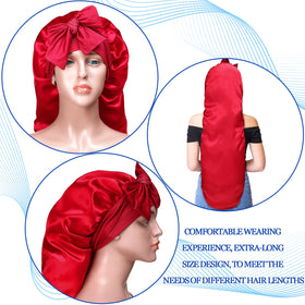 Geyoga extra long satin braid bonnet foldable design for compact storage