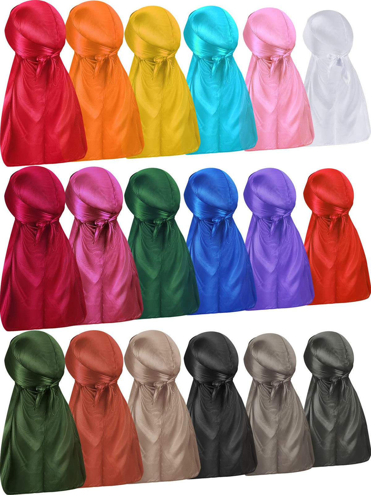 Geyoga silky durags pack in assorted colors for versatile styling and waves protection.