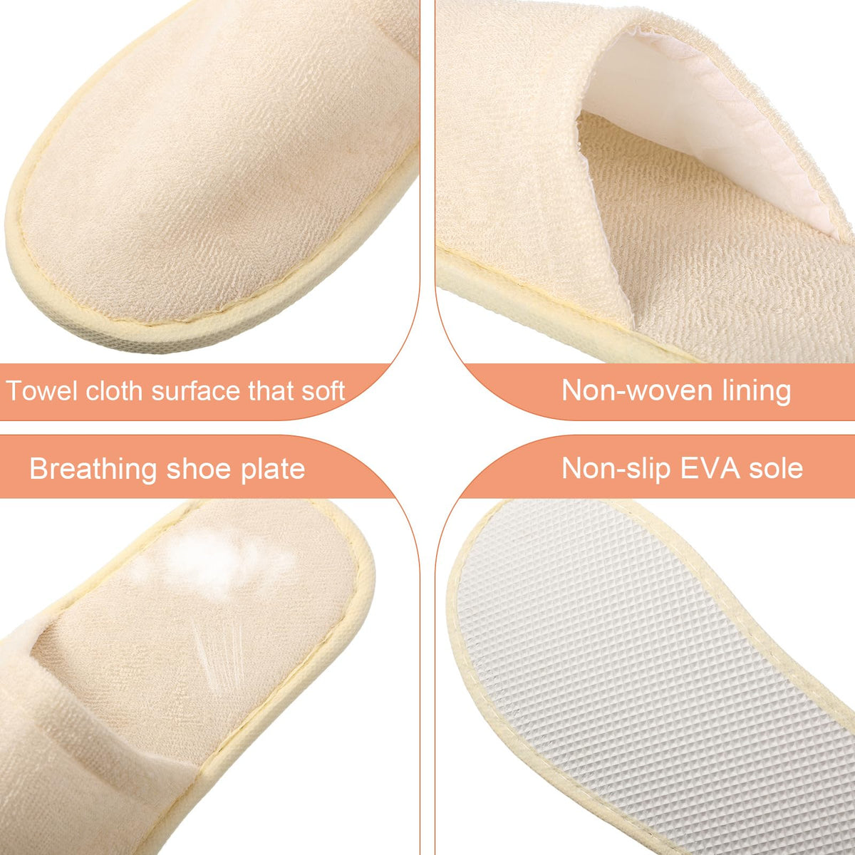 Geyoga universal-fit slippers suitable for guests and staff.