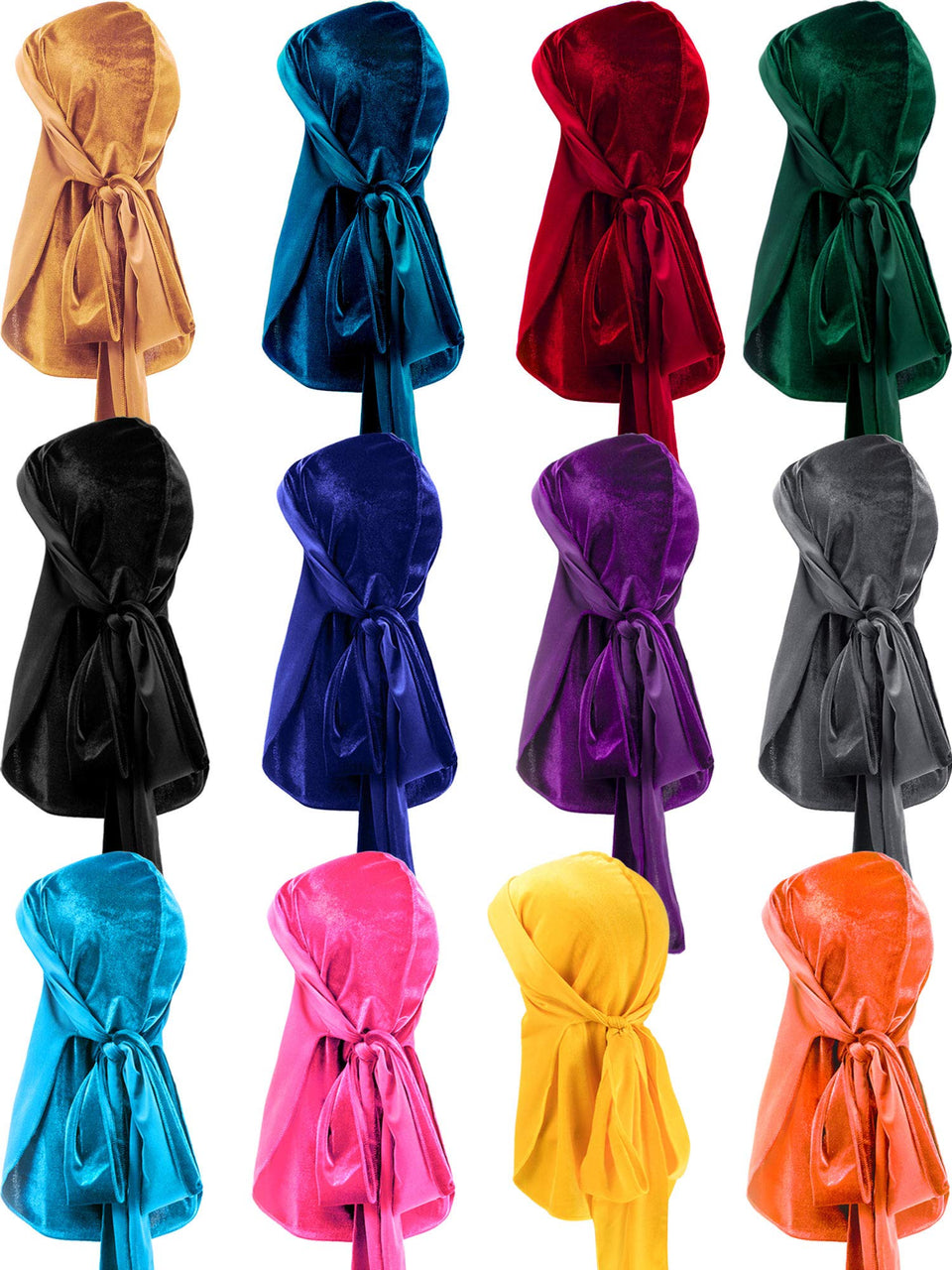Geyoga velvet durag cap color variety supports wave patterns.