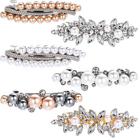 Geyoga vintage flower hair barrette with rose detail for elegant wedding hairstyles.
