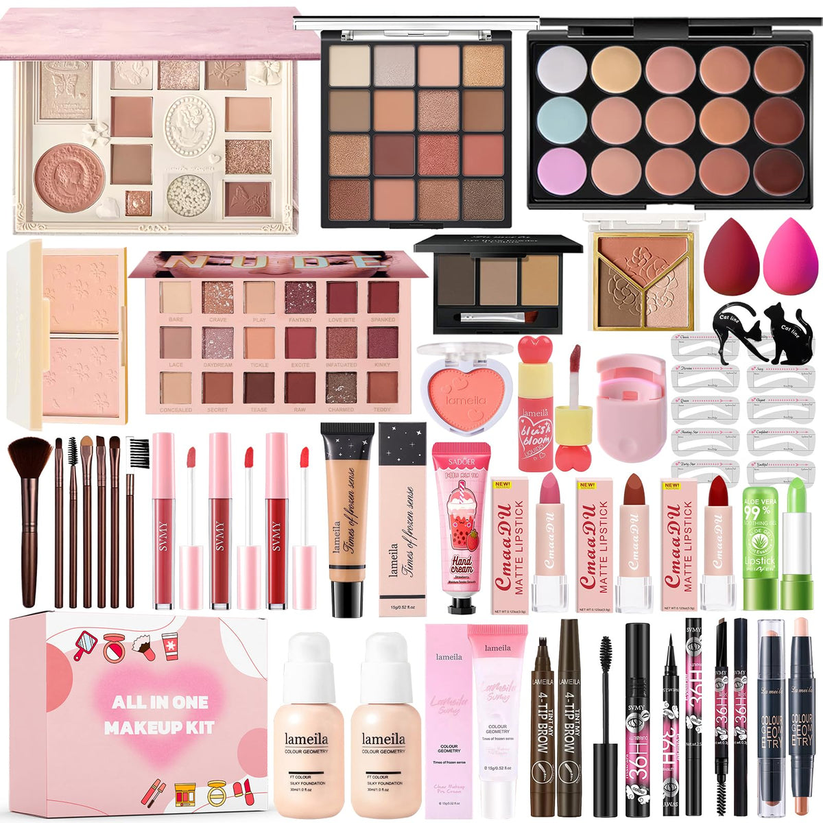 Geyomi all-in-one makeup kit packaging for versatile daily looks