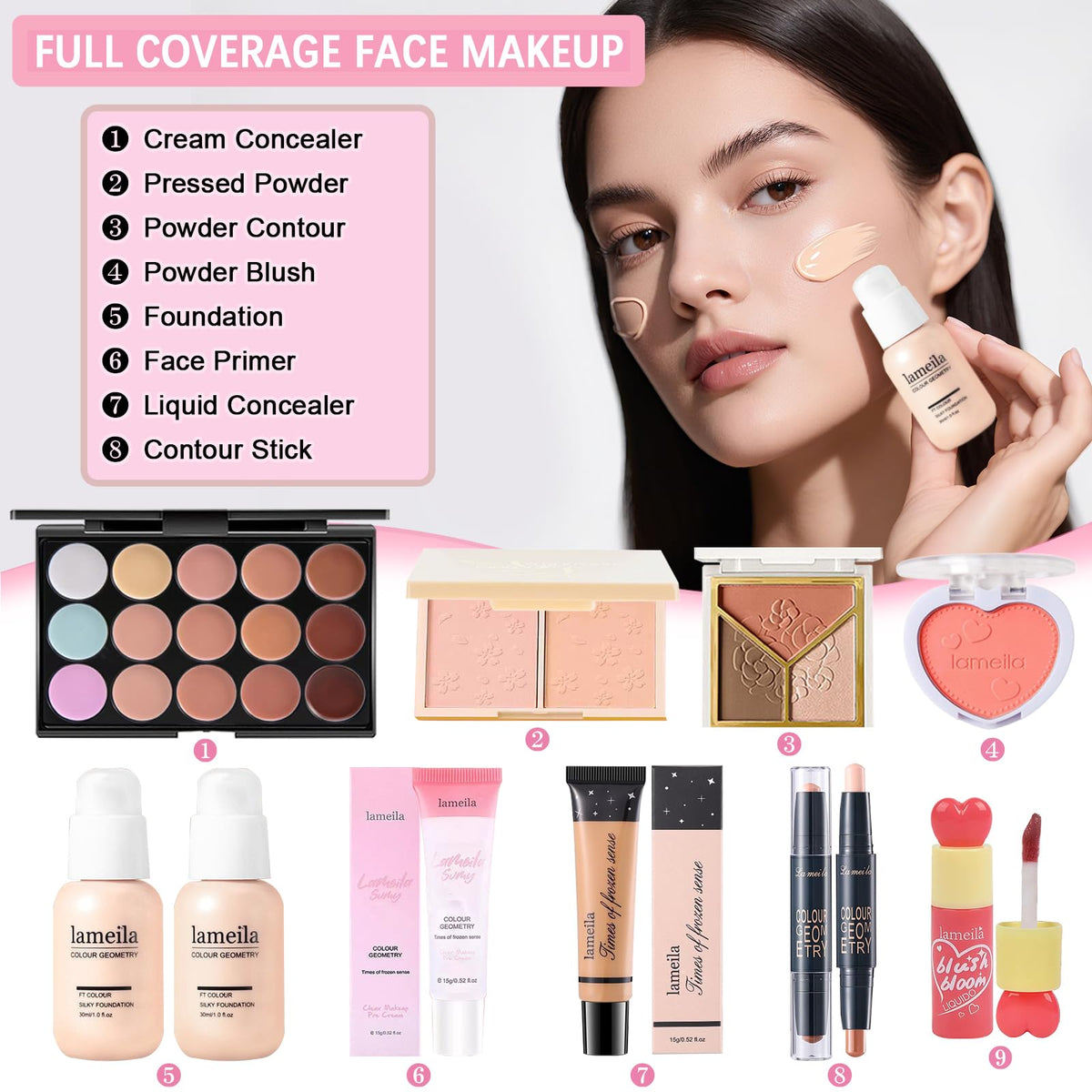 Geyomi lipstick and lip gloss set in multiple shades