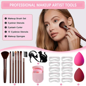 Geyomi mascara, eyeliner, and brow kit for defined eyes