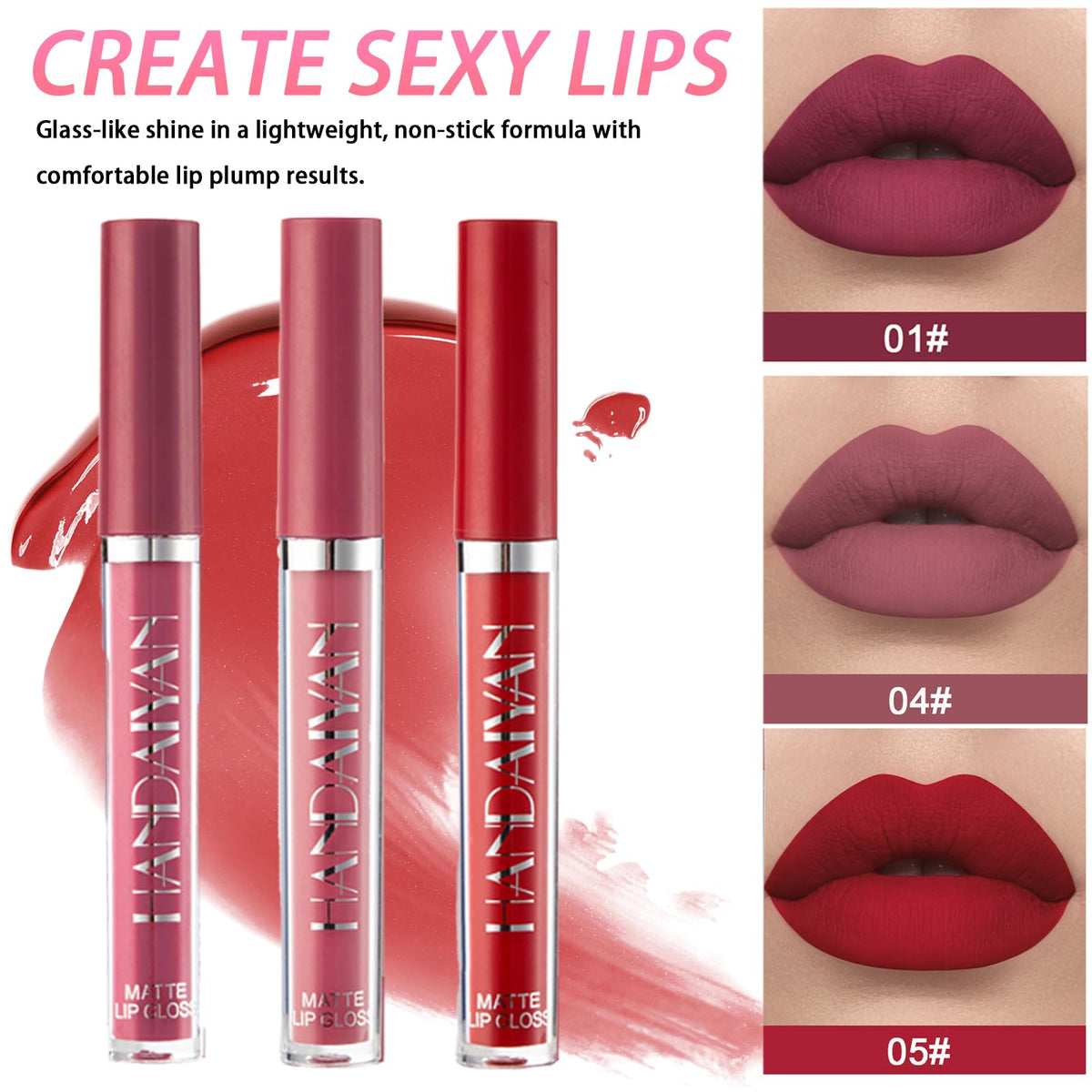Geyomi three-piece liquid lipsticks offer rich color and shine