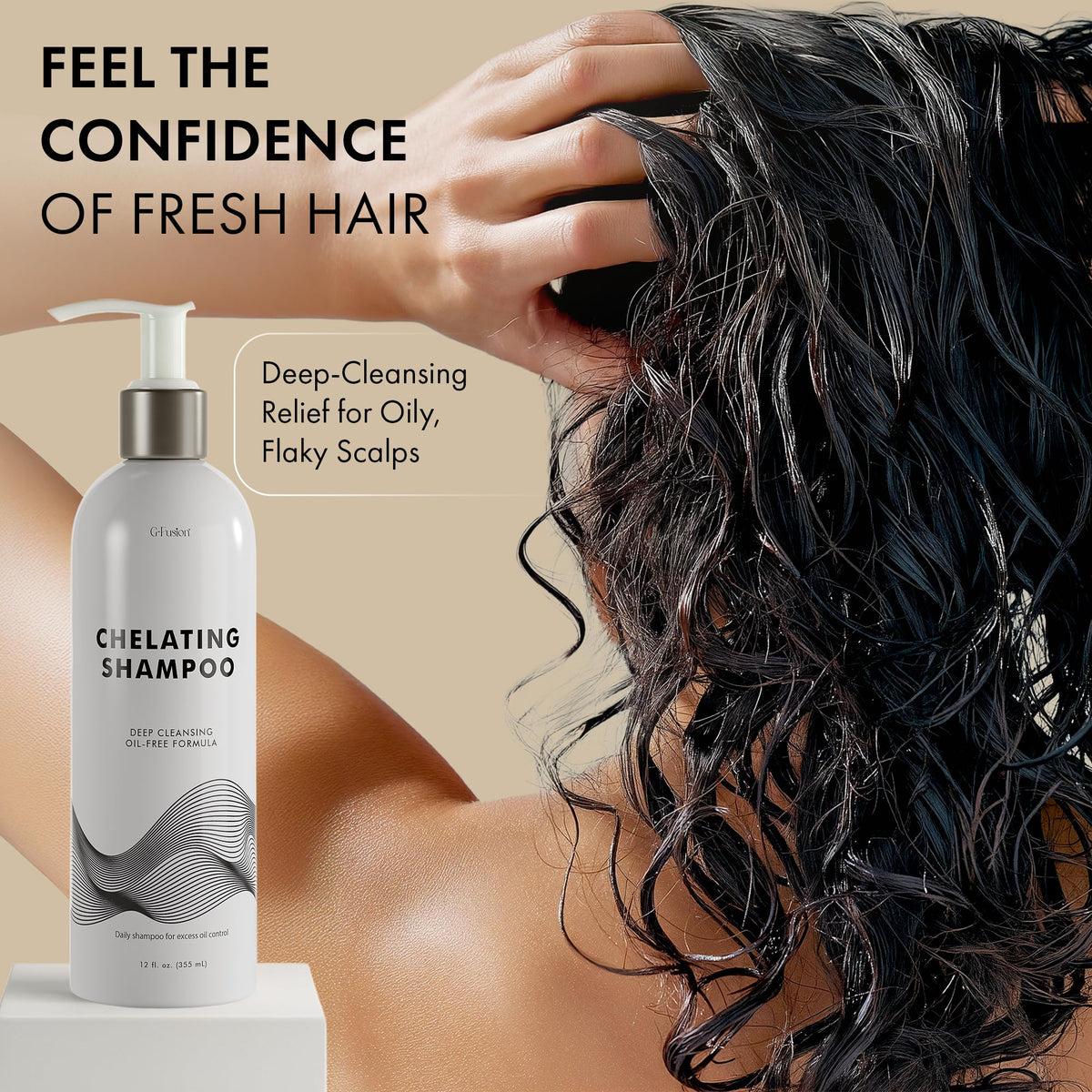 G-Fusion Chelating Shampoo root refresh with lifted, airy finish.