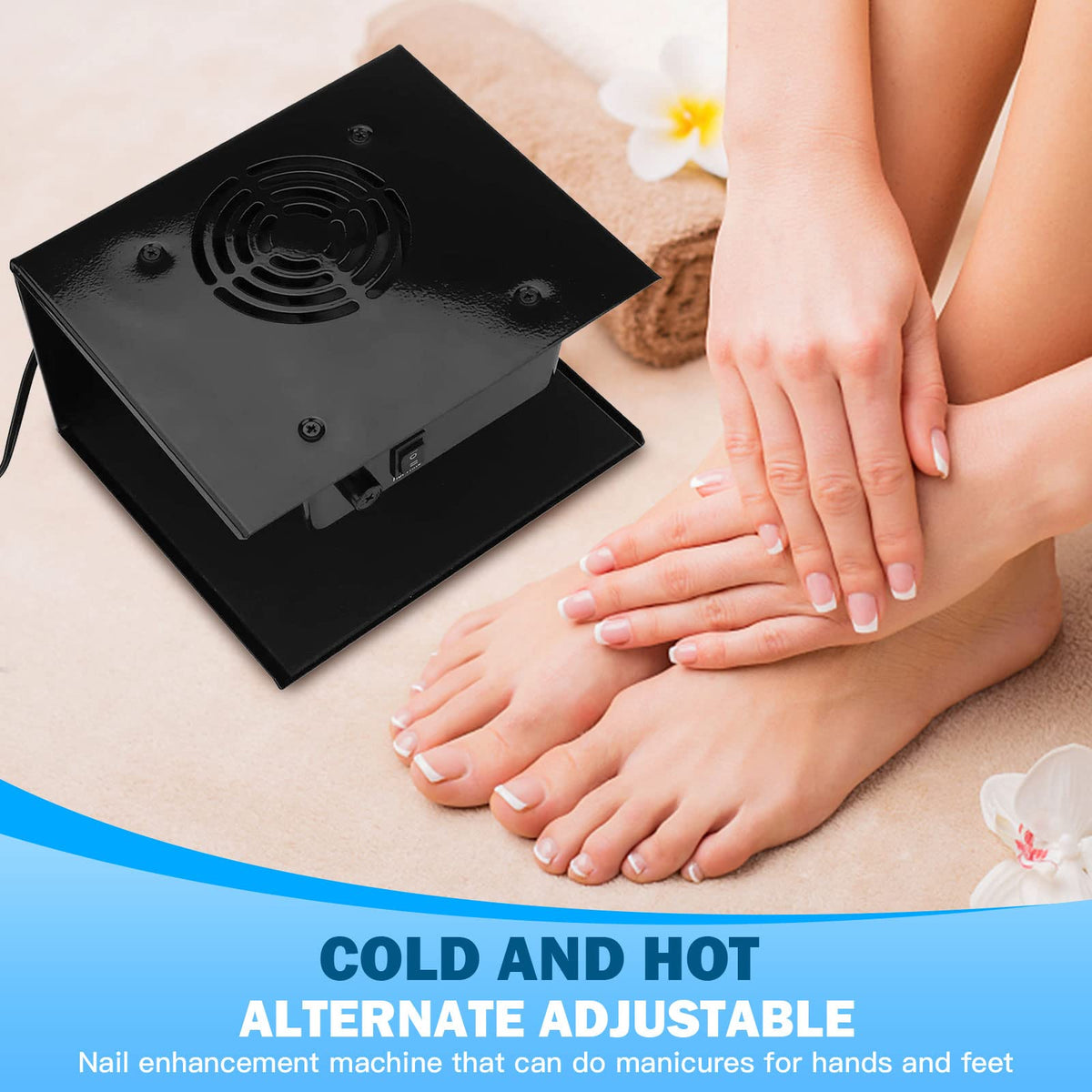 GGAIFbp in-use image demonstrates comfortable hand drying during nail art