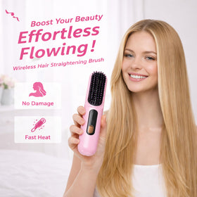 Close-up of GGPR Go Brush Pro ceramic teeth for gentle, snag-free straightening.