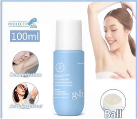 G&H Protect + deodorant roll-on close-up highlighting smooth glide and quick-dry action.