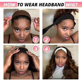 Ghaadd headband wig with adjustable cap ensures comfortable fit.