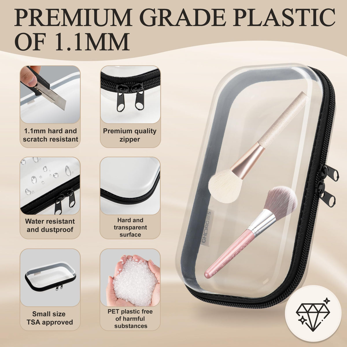 Gharges clear hard-shell large case used as a packing cube for clothing and toys.