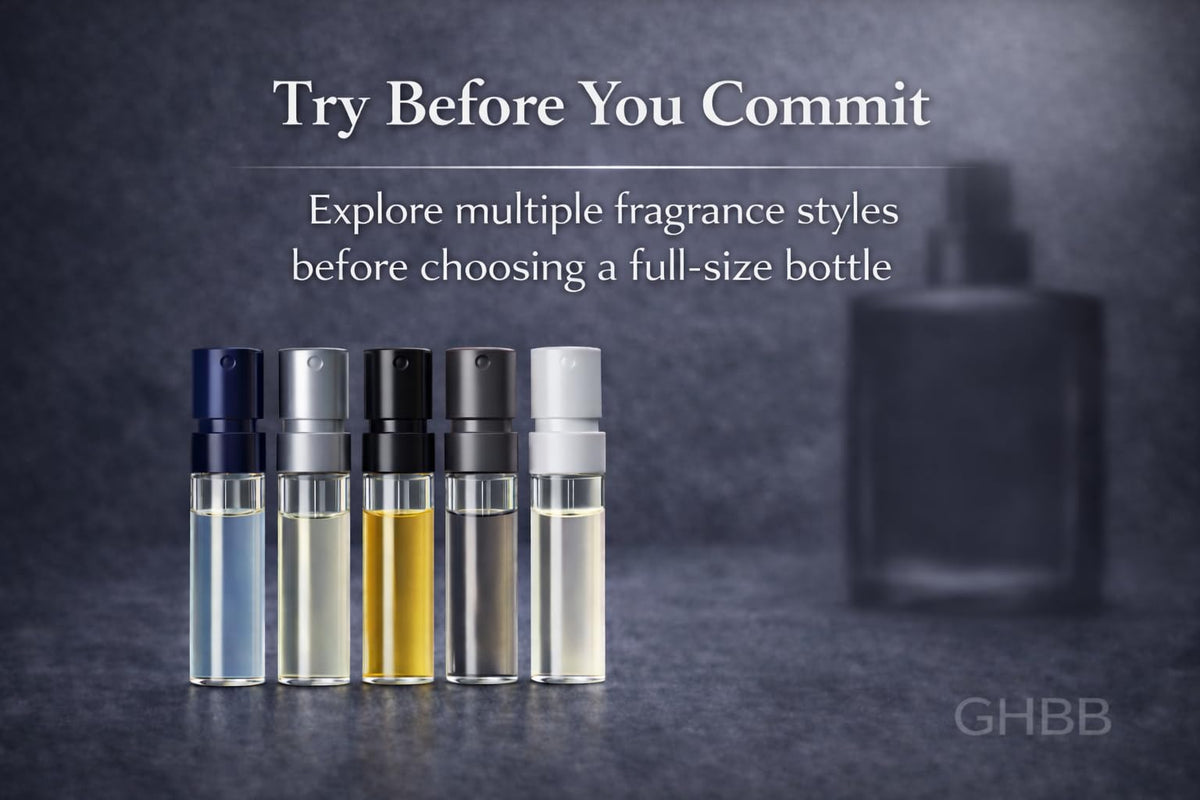 GHBB all-new fragrances ready for discovery with fresh, unused samples.