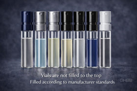 GHBB luxury designer fragrances in mini vials showcase high-end scent ideas in a pocket-sized set.