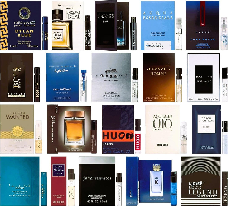 GHBB men's cologne sample discovery set unboxing shows premium mini vials for scent exploration.