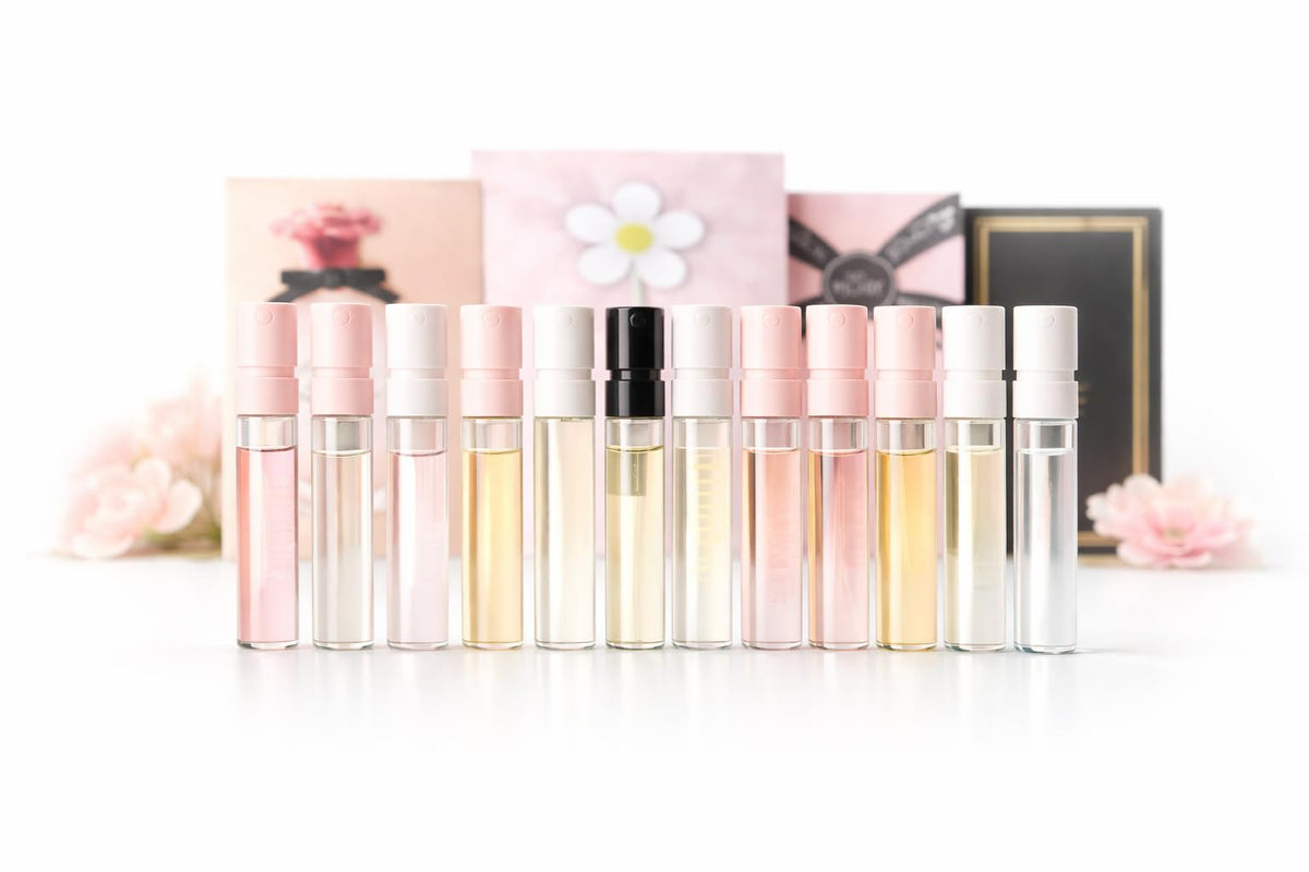 GHBB nine mini vial discovery kit for fragrance testing and rotation.