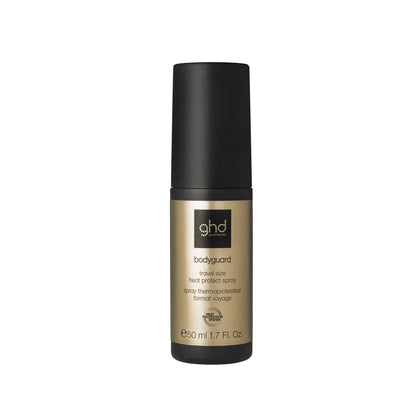 ghd Bodyguard Travel Heat Protectant bottle front with invisible heat protection.