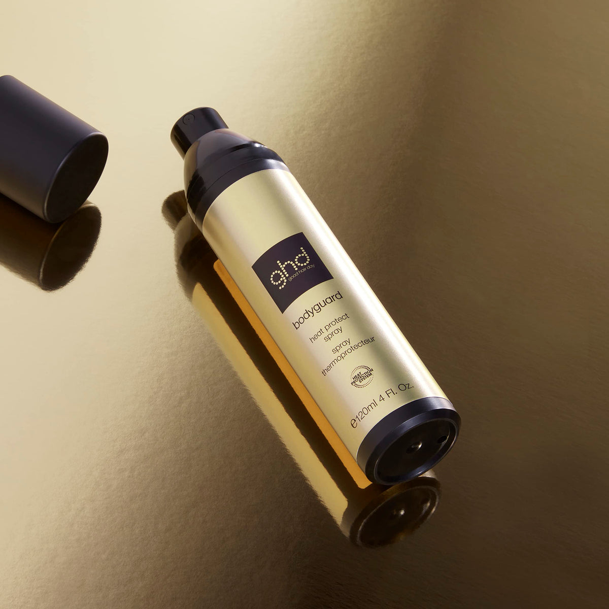 ghd Bodyguard Travel Heat Protectant travel-size bottle, ideal for busy mornings.
