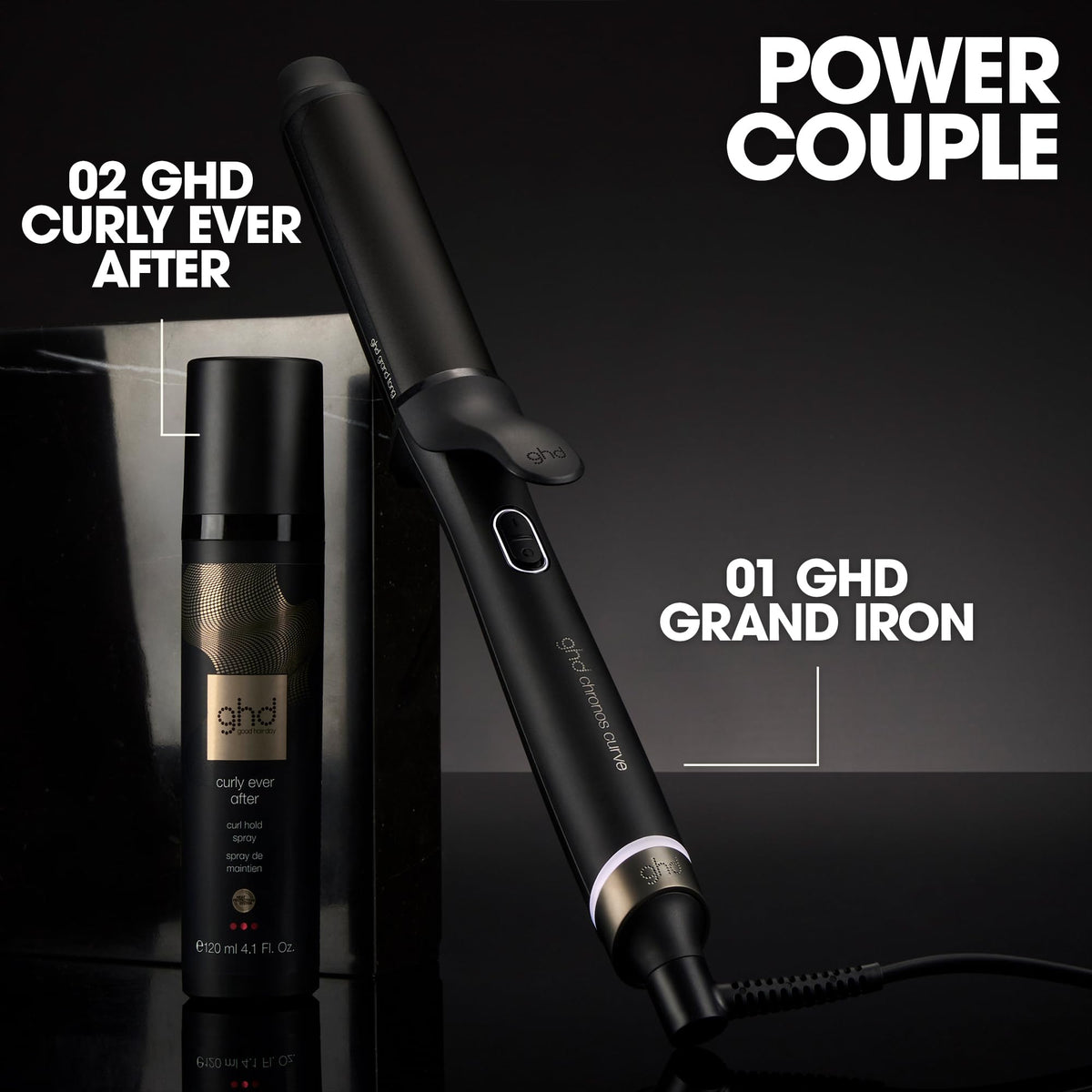Protective glove and 8.8 ft cord enable flexible home styling with the Chronos Curve Grand.