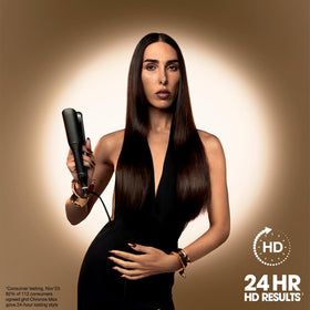 ghd Chronos curved design helps reach roots for versatile styles